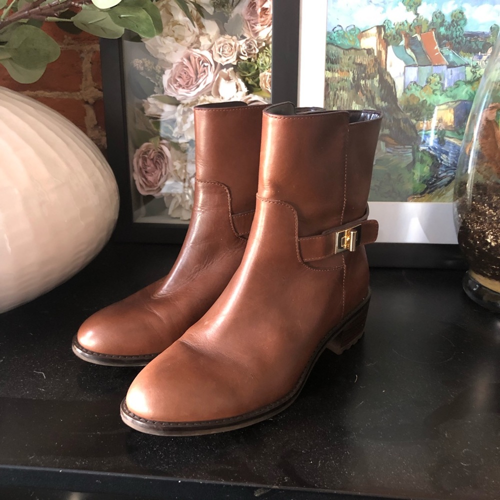 Cole Haan Brown Leather Boots sz 6.5 WATERPROOF